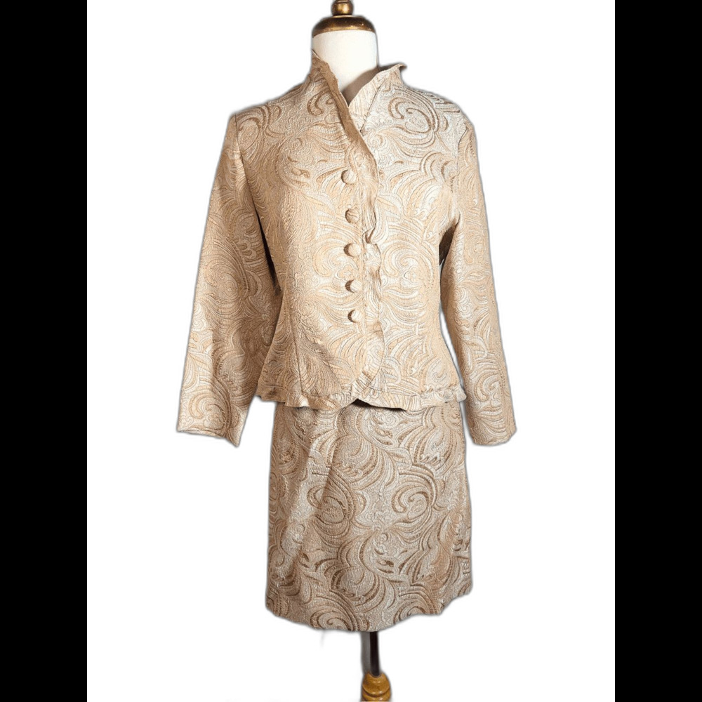 Positive Attitude Skirt Set Size 12 Vintage 90's Romantic Academia Jacquard Set